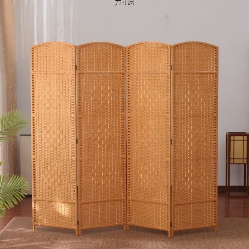 Special Offer Rattan Screen Solid Wood Partition Living Room Entrance, Chinese Style Bedroom Folding Screen Hotel Office Screen Wholesale Factory