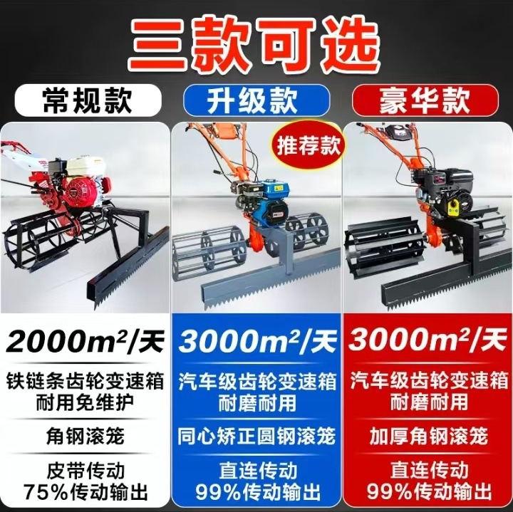 混凝土扒灰机小型汽油路面砂浆整平机手推式柴油水泥路面摊铺机