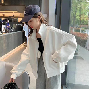 Zipper Sports Jacket Women's 2024 Spring and Autumn New Baseball Suit Casual Loose All-match Slim-fit Jacket Cardigan Top