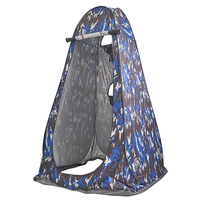 Clothes, Mobile Toilet, Camping Beach — Avtomobil dam çadırları - blue-camouflage-three-windows-single-person