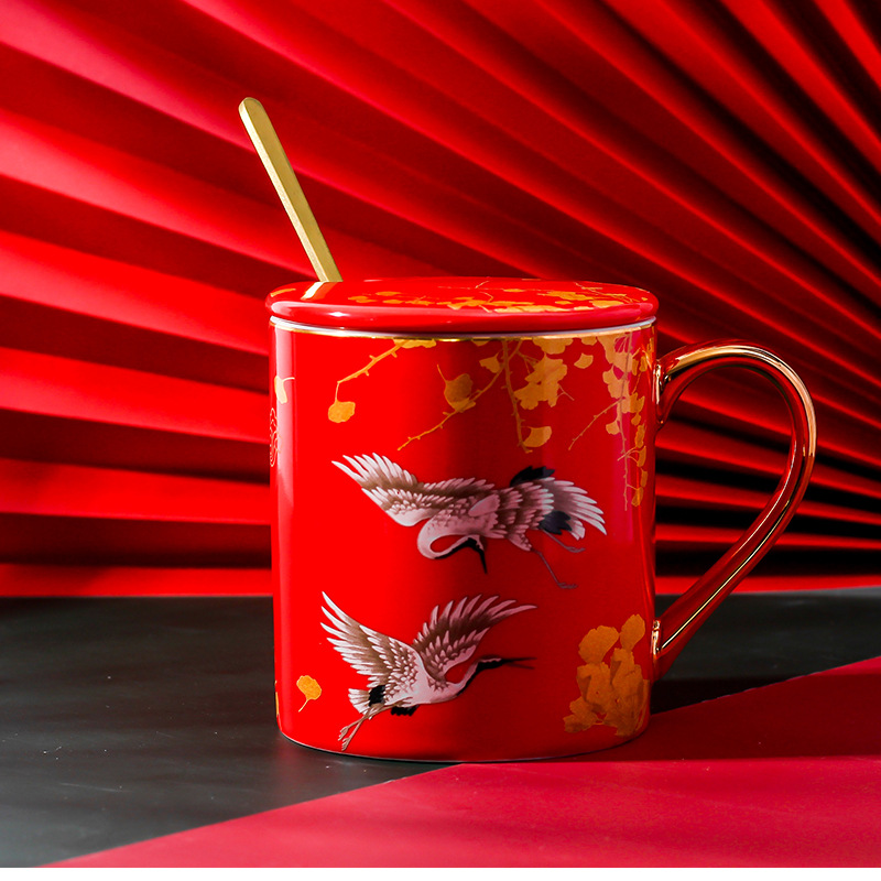 Taza de cerámica de agua de color, taza de oficina, taza de té, regalo de cumpleaños.