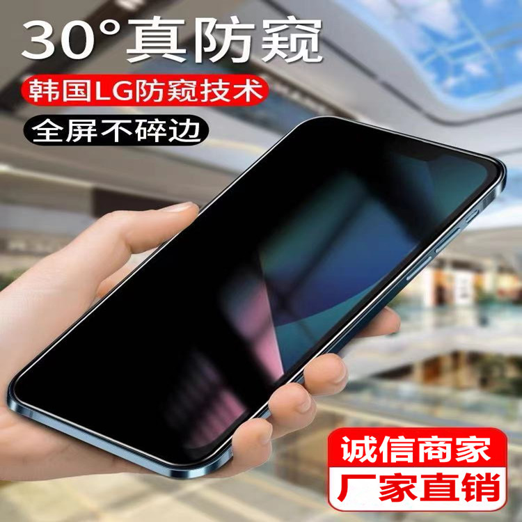 适用苹果13防窥膜13promax钢化膜全屏覆盖13pro/13mini防偷窥膜5g