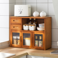 Kitchen storage rack countertop dish rack seasoning storage cabinet household multi-functional storage cabinet desktop sideboard