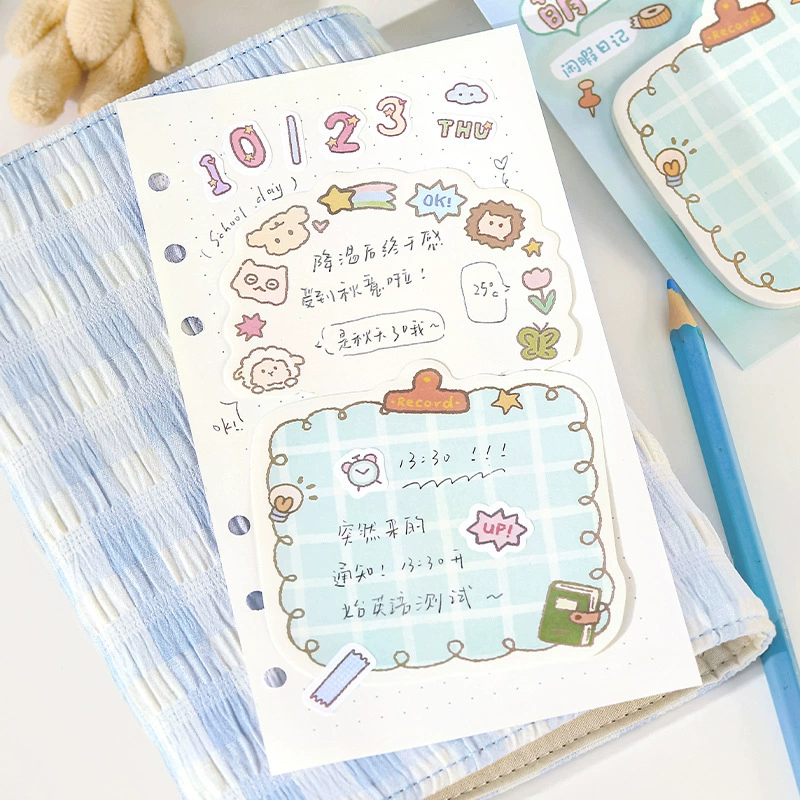 Заметка для пост-ит заметки Cute Bubble Frame Korean Graffiti Border Handbook Base Decoration Message Memo Paper