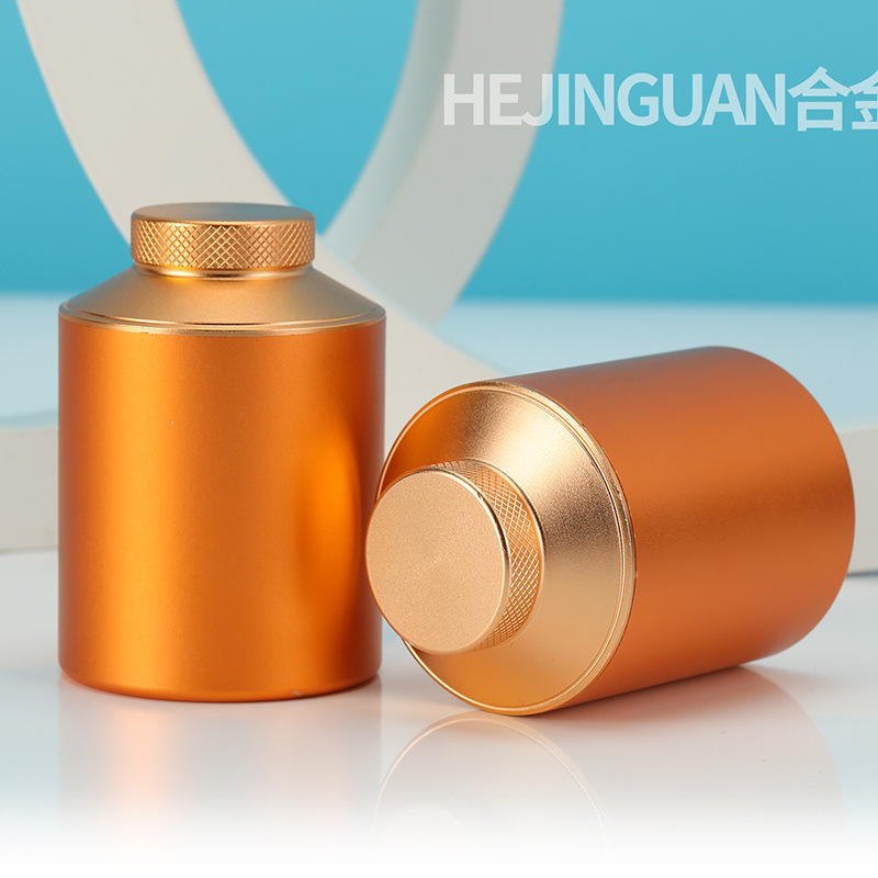 钛合金小号茶叶罐铝罐金属迷你便携旅行不锈钢密封小茶罐茶包装盒