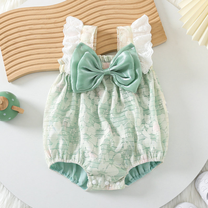 Ropa de verano del bebé mono lindo recién nacido Sling bag pedo estilo occidental ropa bebé mameluco