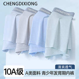 青少年内裤10A抑菌桑蚕丝四角裤初中生短裤男生成长发育期平角裤