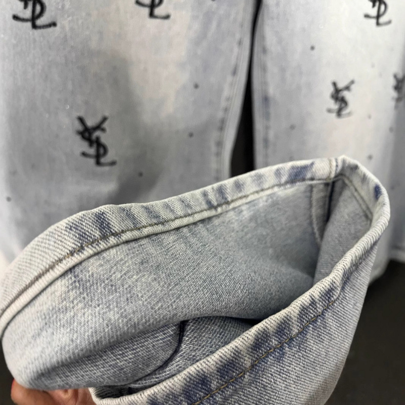 YS25新品显高显瘦巨好穿牛仔裤 超吸睛 高腰阔腿版型遮肉显腿长|undefined