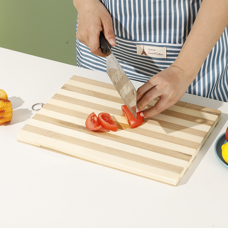 Tablero de verduras de bambú doméstico chino, tablero de corte de verduras de cocina especial, tablero de corte de rayas, tablero de escritorio, tablero de verduras de frutas pequeñas, tablero adhesivo al por mayor