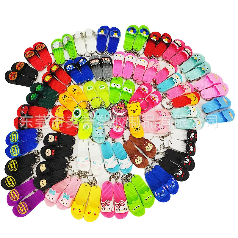 Cartoon slippers, small keychain, cute shoes, doll, USA, scale 1:4