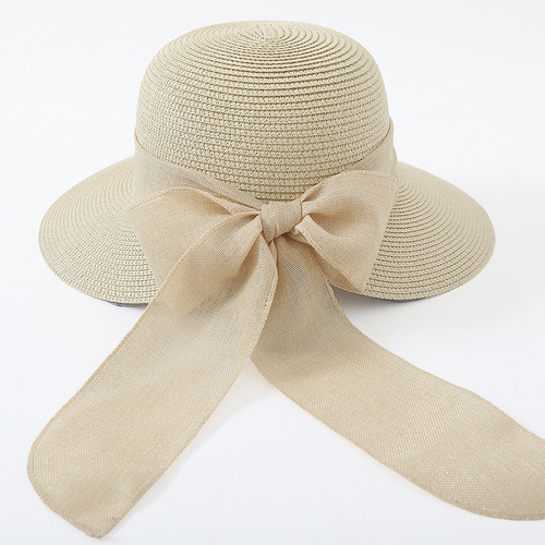 Summer Sun Hat for Women with Straw Hat, Bowler Hat, Overseas Travel Sun Protection Hat for Beach