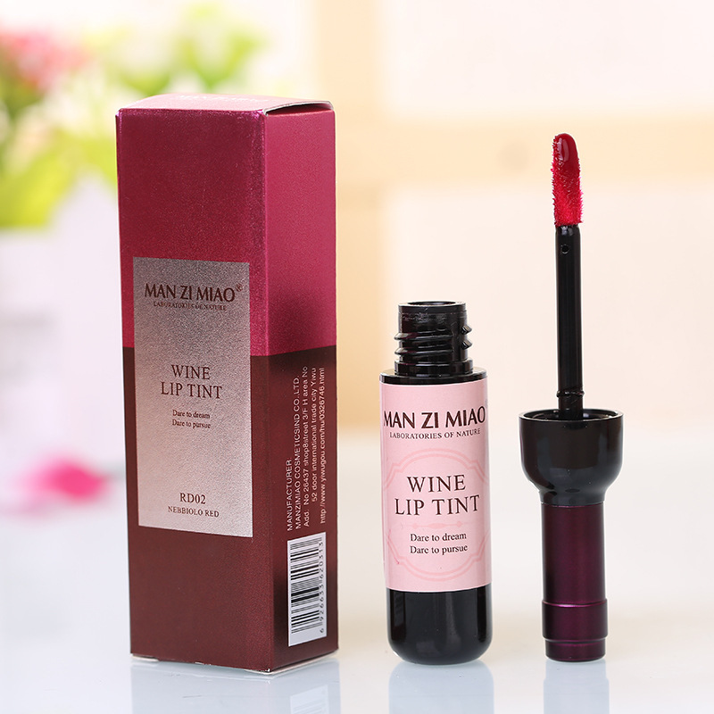 Lip dye, red wine bottle lip gloss and lip gloss are not easy to stick to the rim of the glass. Red multi-color red wine lip dye, lip bite Application Scenario