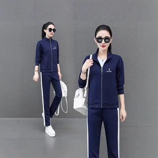 啄木鸟品牌休闲运动服套装女春秋2026春季新款中年妈妈时髦三件套