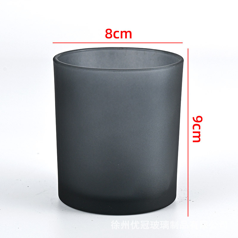 Portavelas de Vidrio Colorido, Frasco Vacío, para Hacer Velas Aromáticas Caseras, Recipiente para Cera de Vela, Portavelas Redondo para Dormitorio, Caja de Regalo