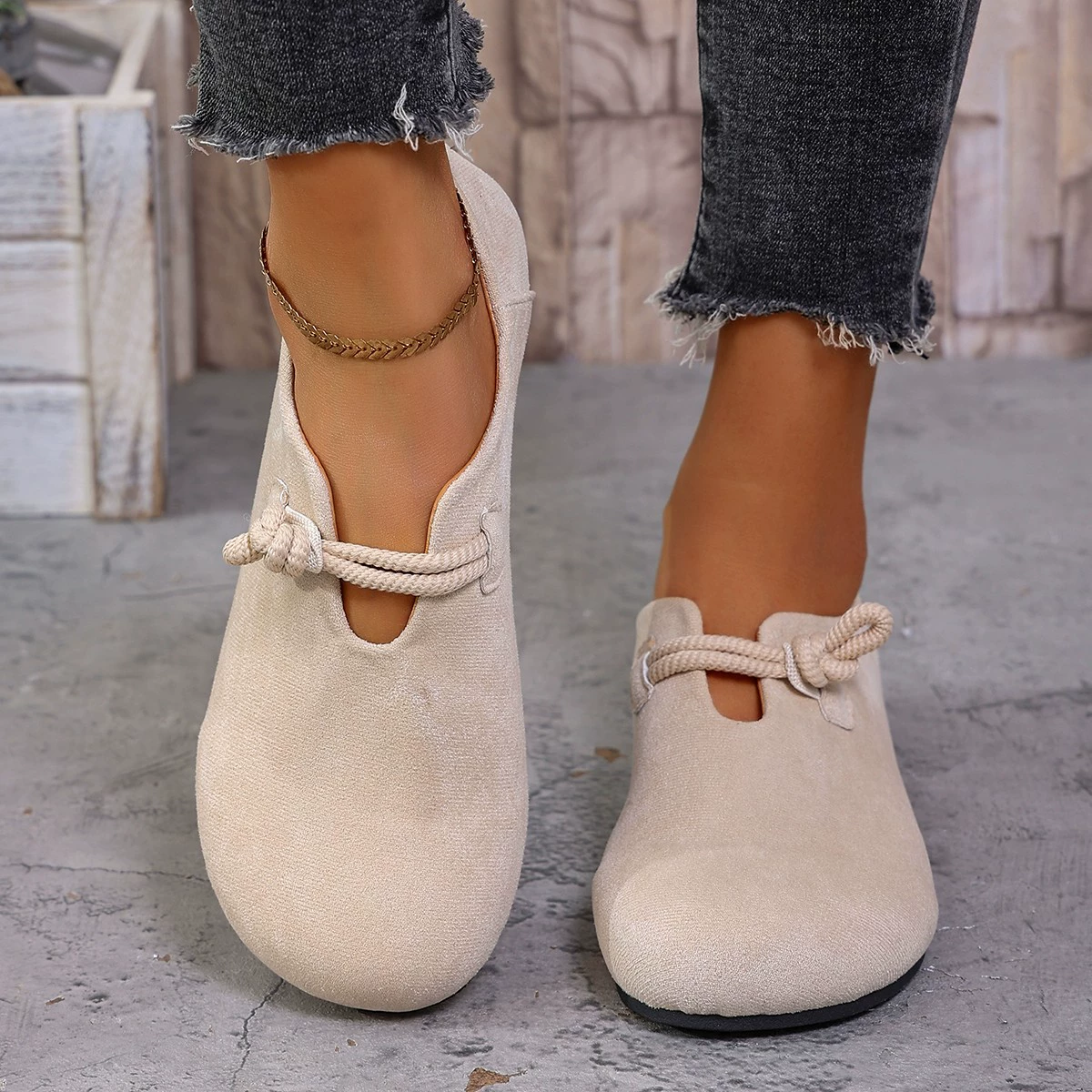 Женские замшевые туфли с округлым носом (Birkenstock), лоферы на плоской подошве, весна/осень 2025, 36–43