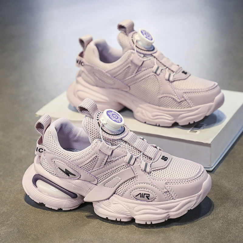 Hydrogen Cloud Women's Shoes 2025 New Autumn Model for Junior High School Students, Sports Girls' Shoes with Rotating Buckle, Lightweight Shock-Absorbing Running Shoes