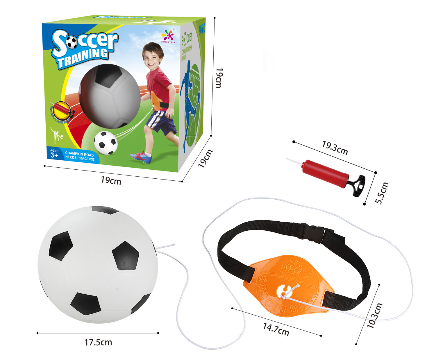 Base de entrenamiento de fútbol para niños transfronterizos con juguetes de pelota entrenador de fútbol interior y exterior con juguetes de pelota de rebote de línea