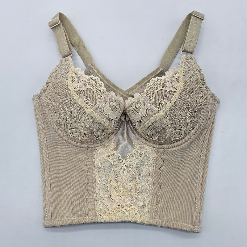 Beauty salon silver fiber Star Bright figure Management energy stone body shaping underwear women's breast-receiving long bra