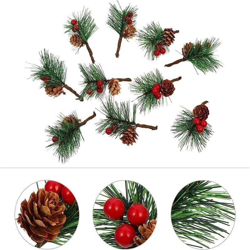 アマゾン熱売松針松果小花束クリスマスクリスマスツリー装飾ギフトボックスDIY部品写真撮影道具|undefined