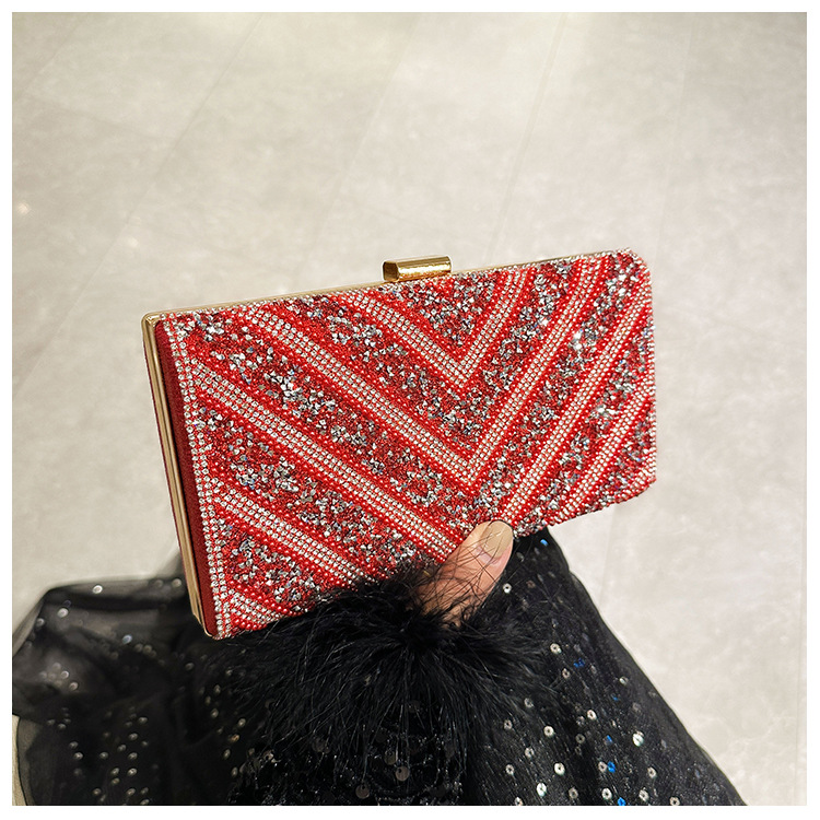 2025 Cross-border new dinner bag, European and American women's handbag, diamond-encrusted banquet clutch, evening dress bag, women's bag undefined