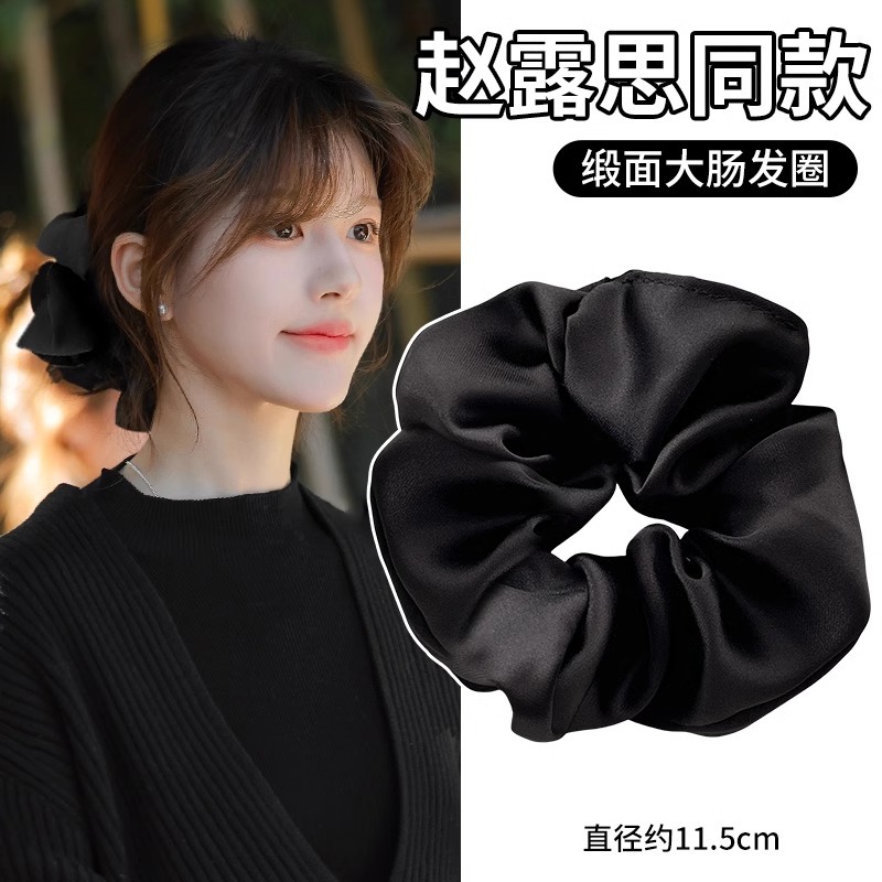 2025 nuevo retro satén de cabello de cabello anillo de intestino grande mujer coreana atada baja cabello de cabello de cola de caballo adornamiento de cabello coreano