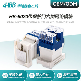 White Cat6A Category 6A Gigabit Network Module with Protective Cover Rj45 Intelligent Dustproof
