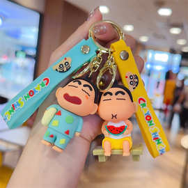 变装蜡笔小新卡通可爱汽车背包学生精致公仔钥匙扣情侣小礼品批发