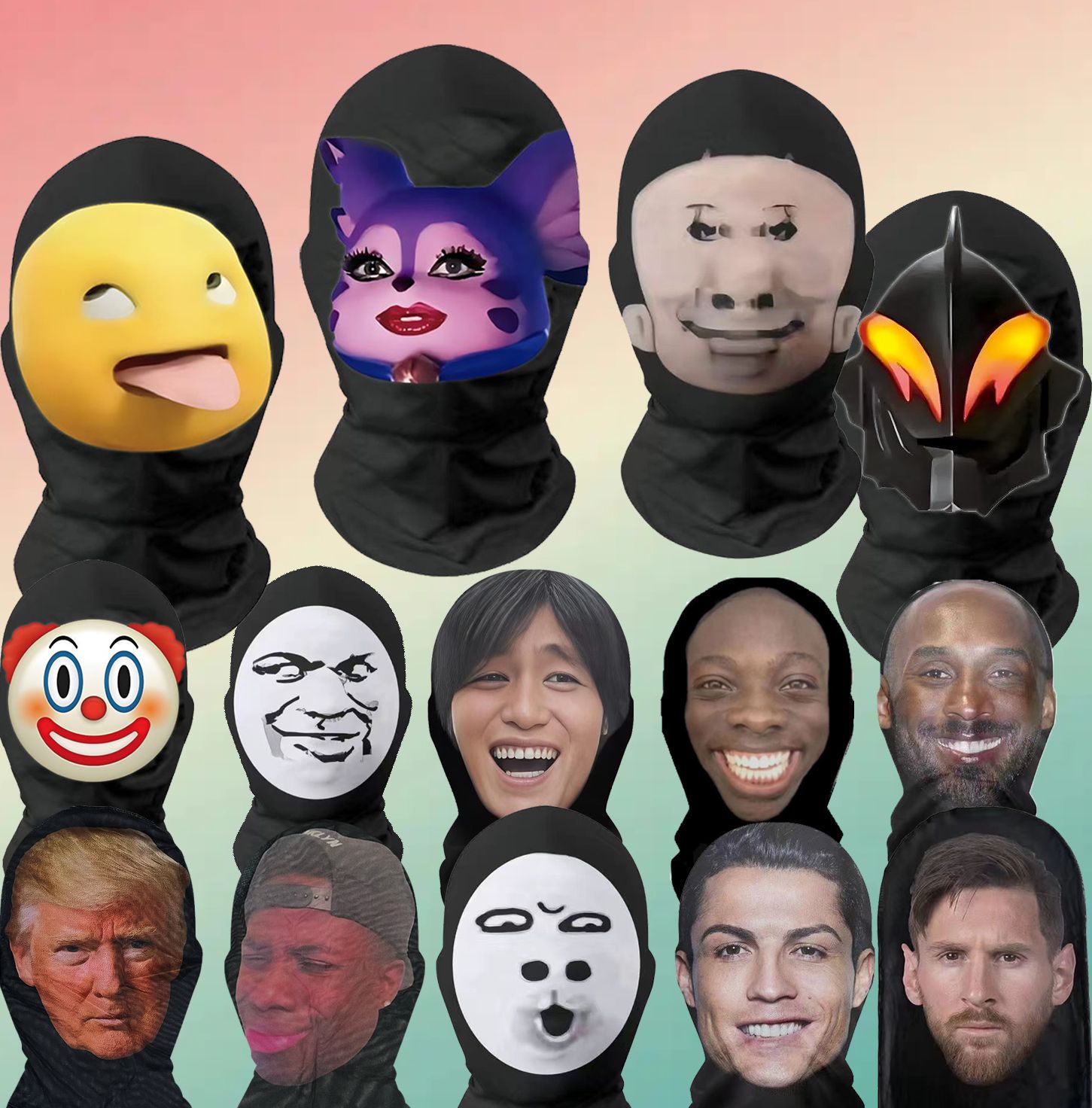 Funny mask [various mixed hair] visible