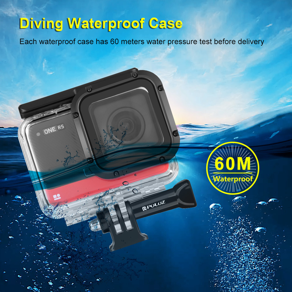 PULUZ Fat Cow adecuado para Insta360 Uno RS 4K deportes CÁMARA DE BUCEO Shell impermeable 60 m impermeable