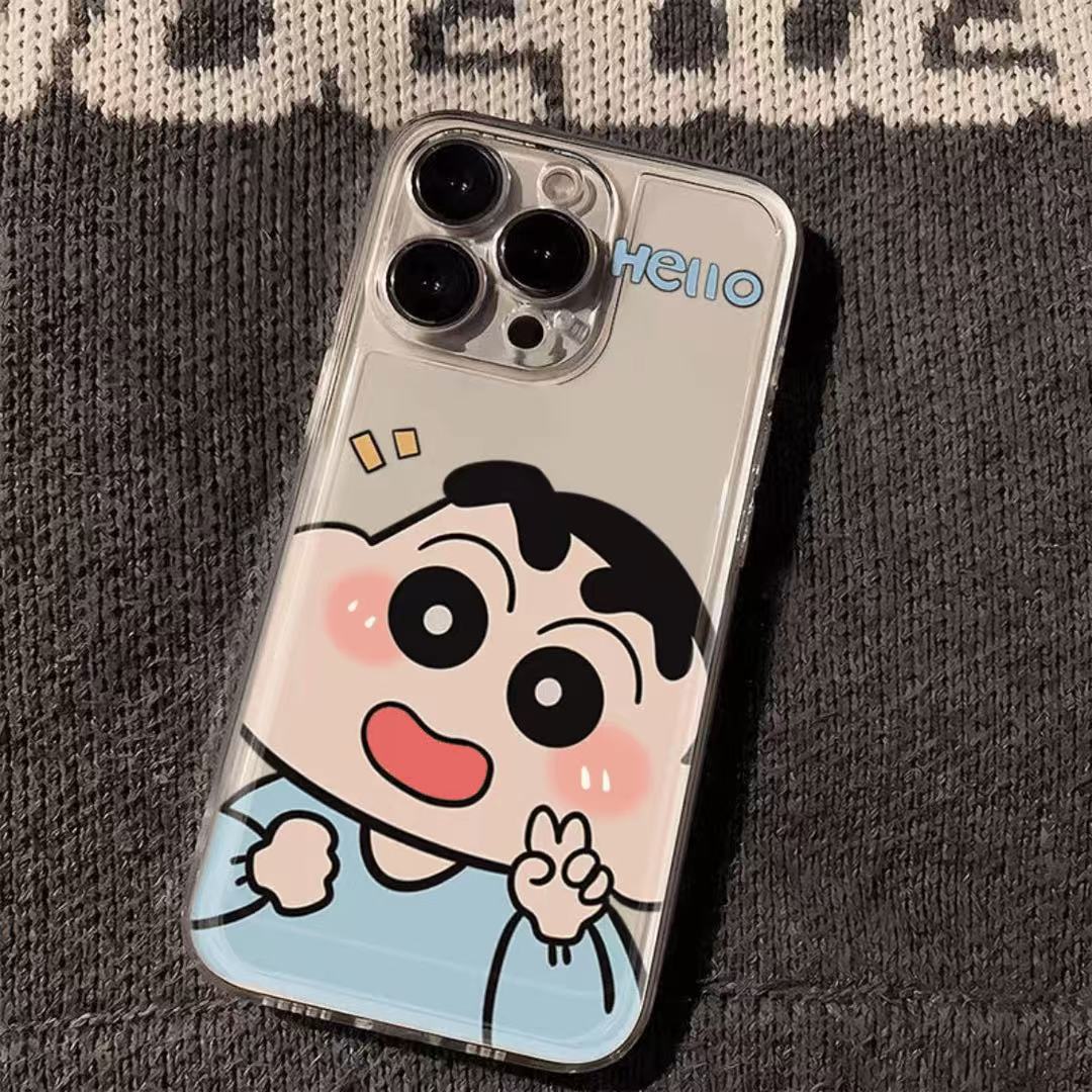 Linda personalidad aplicable iphone16promax funda para teléfono móvil transparente Apple 15 anti-caída 14pro Japón y Corea 13/12