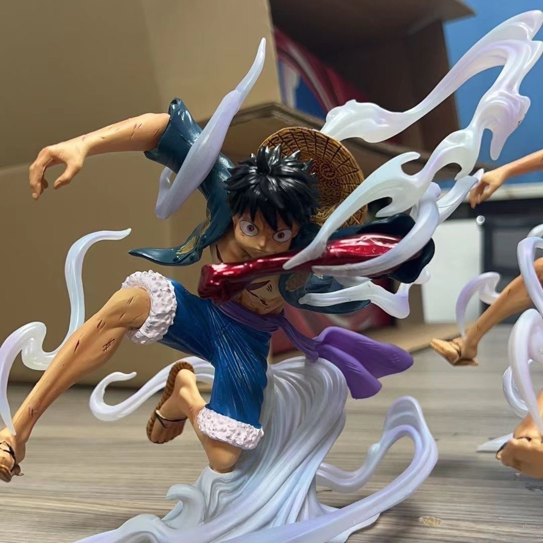 원피스 킹 고스트 아일랜드 스카이 페인팅 다섯 번째 기어 니카 루피 핸드 헬드 부는 루피 두 번째 기어 각성 모델 장식품 장난감