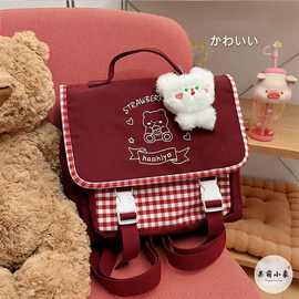 日系原宿可爱软妹小背包女ins风少女学生多用双肩包复古JK制服包