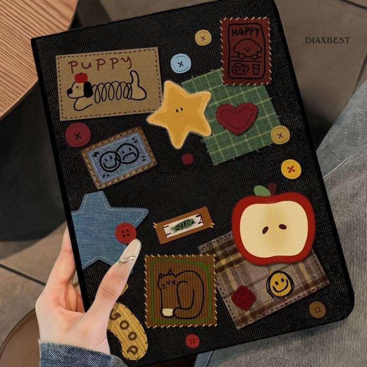 Retro collage book-style iPad protective case suitable for iPad 9/10/11, full coverage tablet case for Air 7/6 13