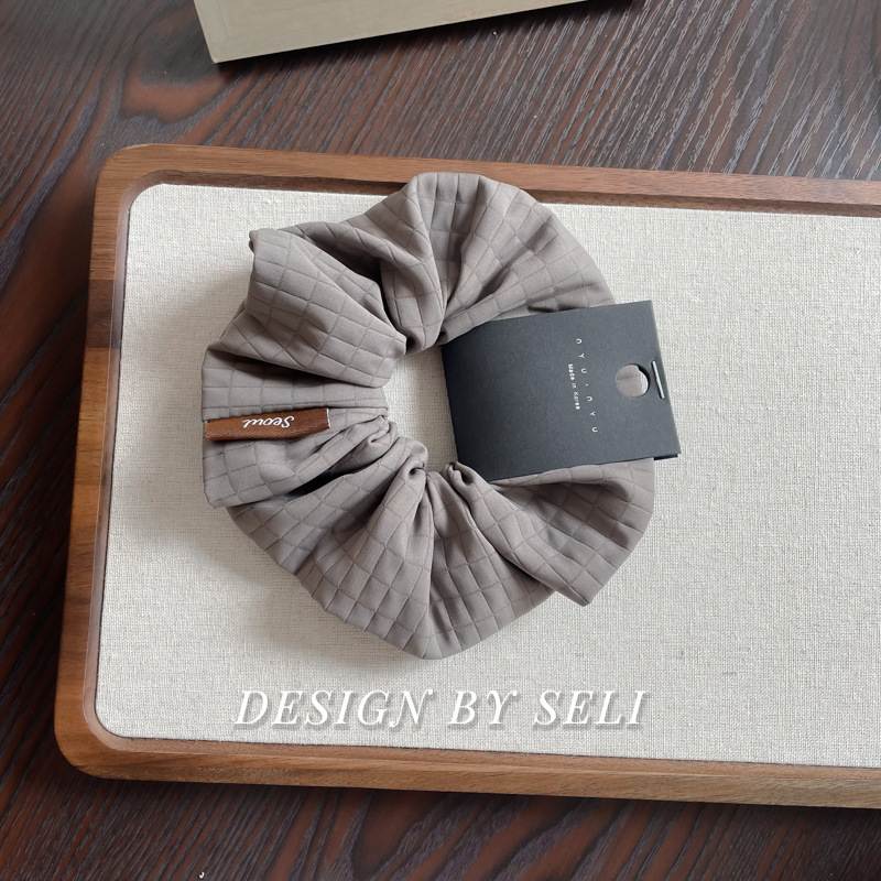 브리티시 체크무늬 머리끈 다크그레이(카드제외)