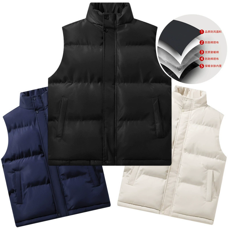 Трансграничный хлопковый жилет мужской новый хлопковый костюм модный внешний жилет утолщен, теплая мода мужское плечо куртка мужской
