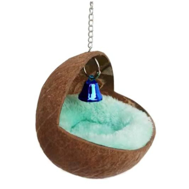 Маленькое домашнее животное гнездо из скорлупы кокосового ореха хомяк морская свинка белка голландские гнезда теплое гнездо из скорлупы кокосового ореха гнездо для попугая полусферическое гнездо