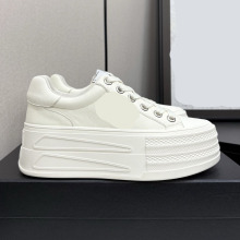 欧洲站女鞋2025秋季新款时尚舒适厚底小个子休闲鞋松糕系带板鞋