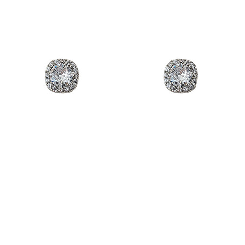 Exquisite niche sugar cube zirconia earrings for women, fashionable, high-end, light luxury earrings, versatile earrings for commuting, temperament and earrings