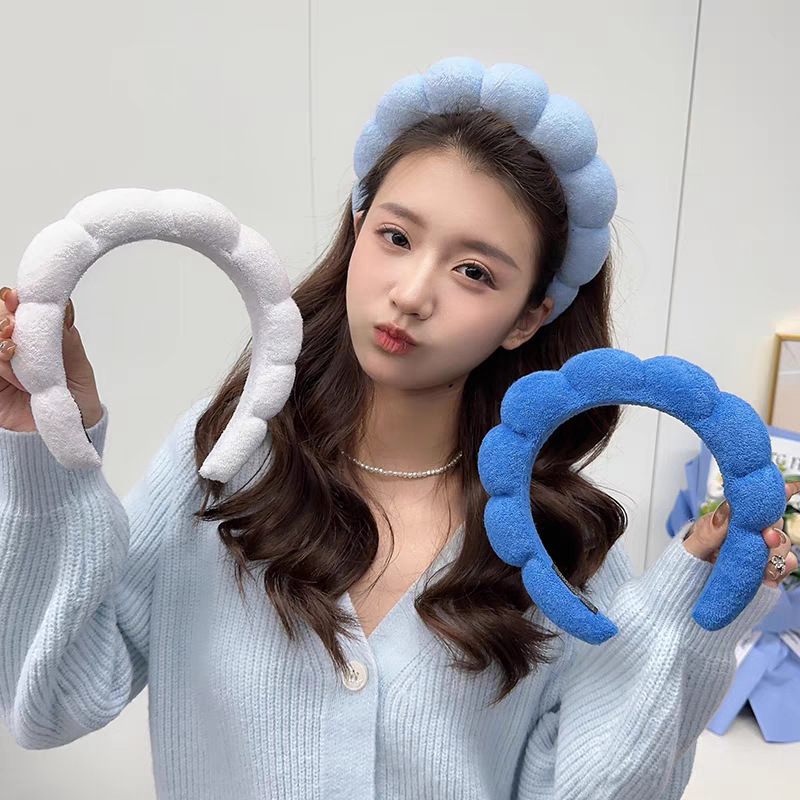 顔が小さい女性向けの高頭蓋雲スポンジヘッドバンド、洗顔やマスク専用のヘアピンヘッドバンド、クロスボーダー|undefined