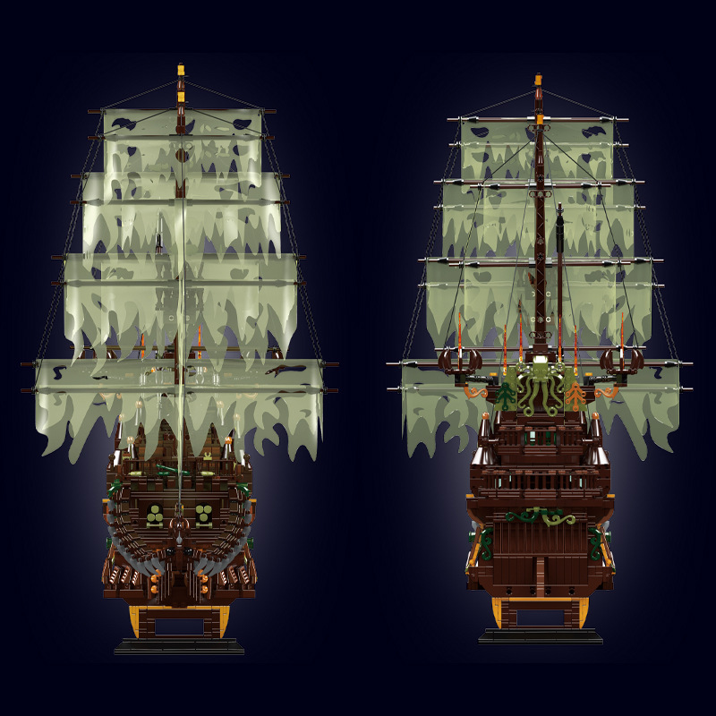 Cosing 13197 Leaping Dutchman versión mejorada clásica de alta dificultad de construcción de bloques piratas accesorios de colección