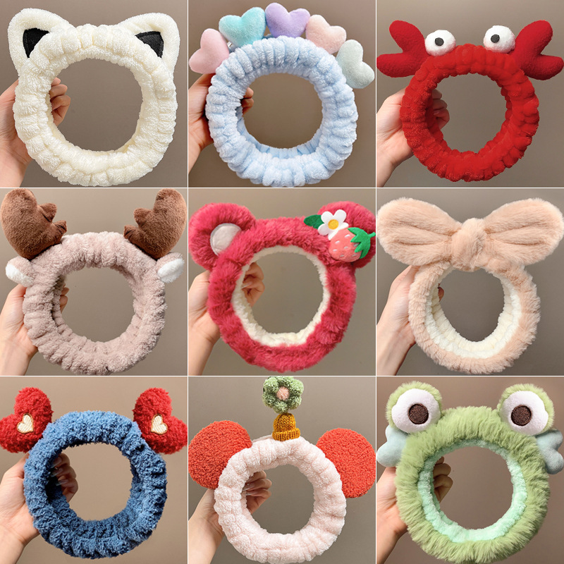 Diadema de felpa de dibujos animados 2025, antideslizante, para maquillaje o spa, estilo lindo