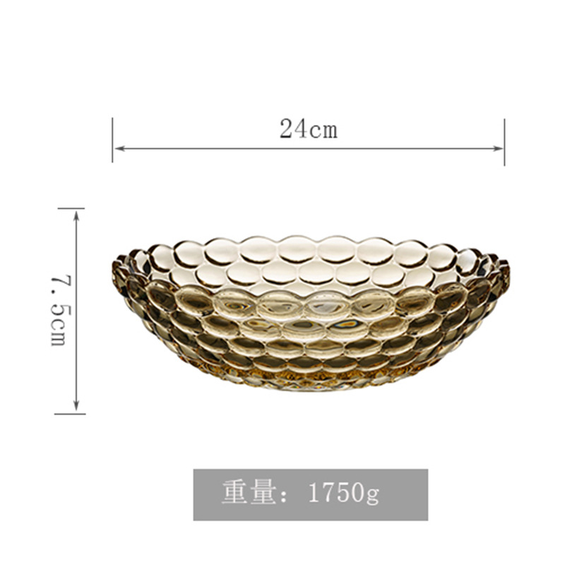 Bandeja de cristal grande de estilo nórdico para frutas y aperitivos, para uso doméstico en la sala de estar, bandeja para frutas, bandeja para dulces, bandeja creativa para frutas y verduras. image 12