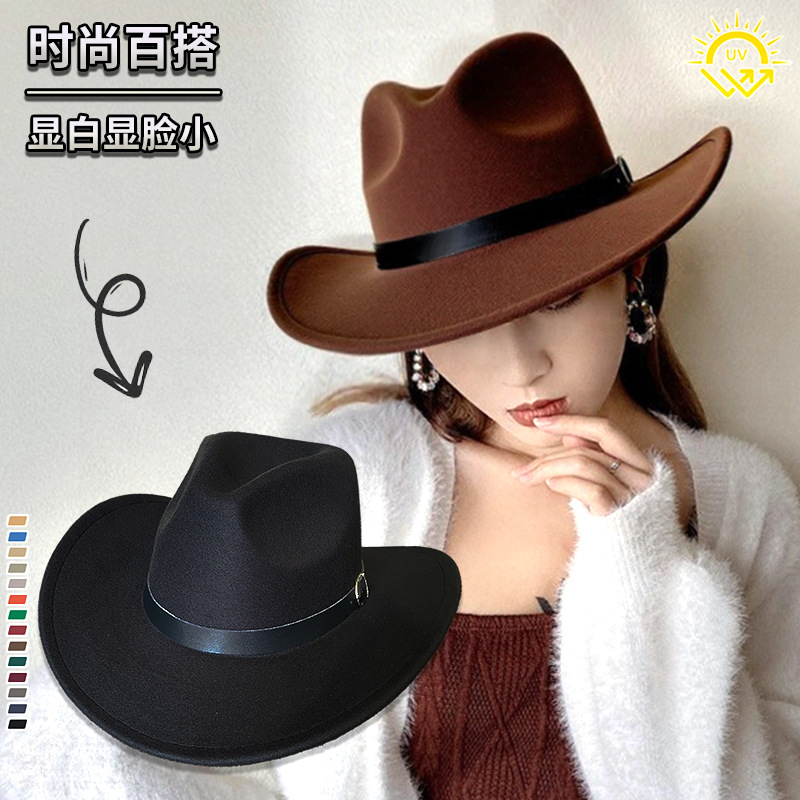Sombrero Jazz de Lana con Ala Ancha para Hombre Ajustable Térmico para Otoño e Invierno image 3