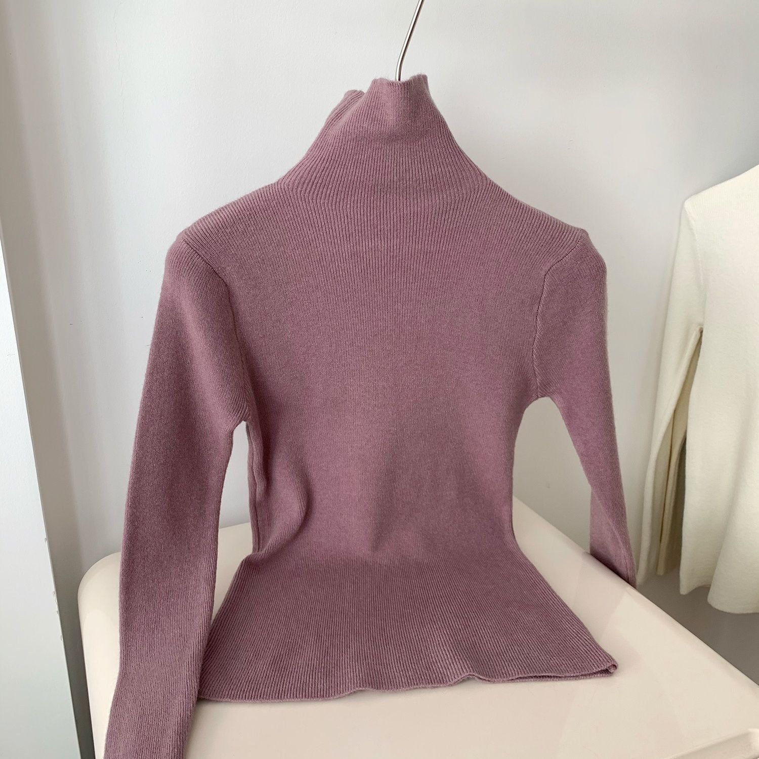 时尚感修身内搭针织打底衫上衣女秋冬新款慵懒风百搭高领毛衣