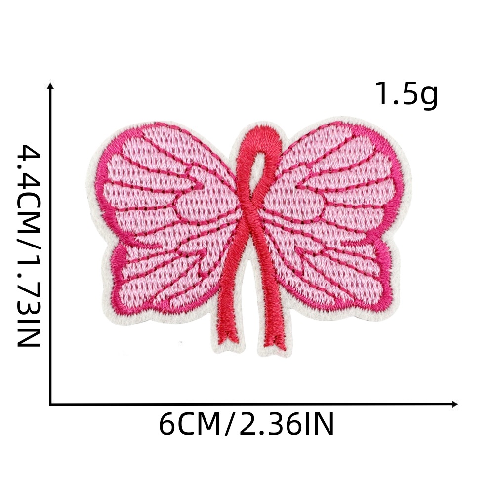 粉色丝带布贴6#