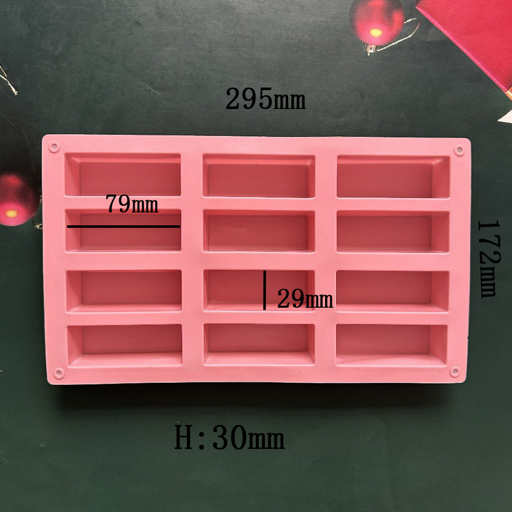12 líneas 133 molde de silicona pastel helado pudín molde de postre jabón utensilios