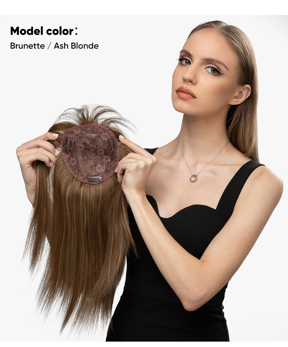Perruque de cheveux synthétiques, Patch supérieur pour femmes, frange 3D pour un blanchiment naturel, Patch capillaire Invisible_voghion.com