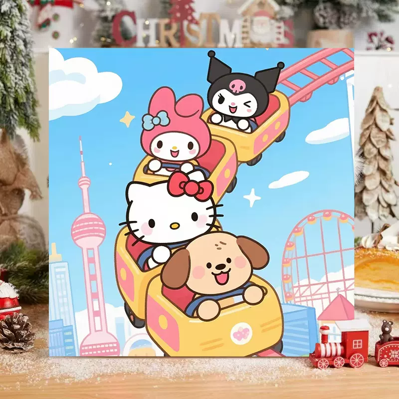 三丽鸥数字油画diy手工填色库洛米美乐蒂卡通可爱装饰画厂家批发