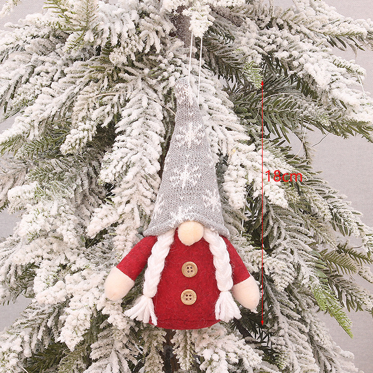 クロスボーダー新製品クリスマスニット帽子顔のない老人人形ルドルフクリスマスツリーペンダントクリスマス装飾|undefined