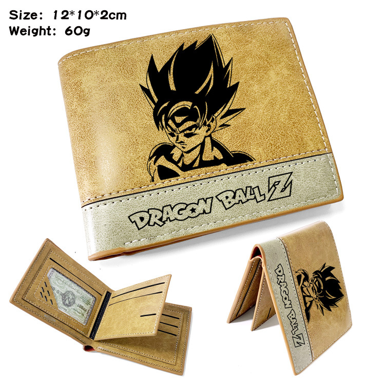 Animation Surrounding Dragon Ball Monkey King Turtle Wu Word Two-fold Embossed Pu Wallet King Men's and Women's Animation Wallet